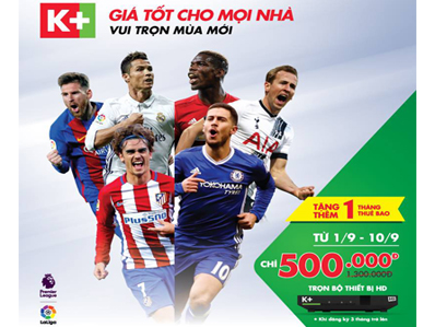 Khuyến mãi K+ tháng 9