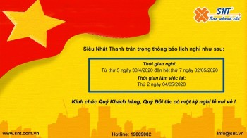 Thông báo lịch nghỉ lễ 30/4 và 1/5