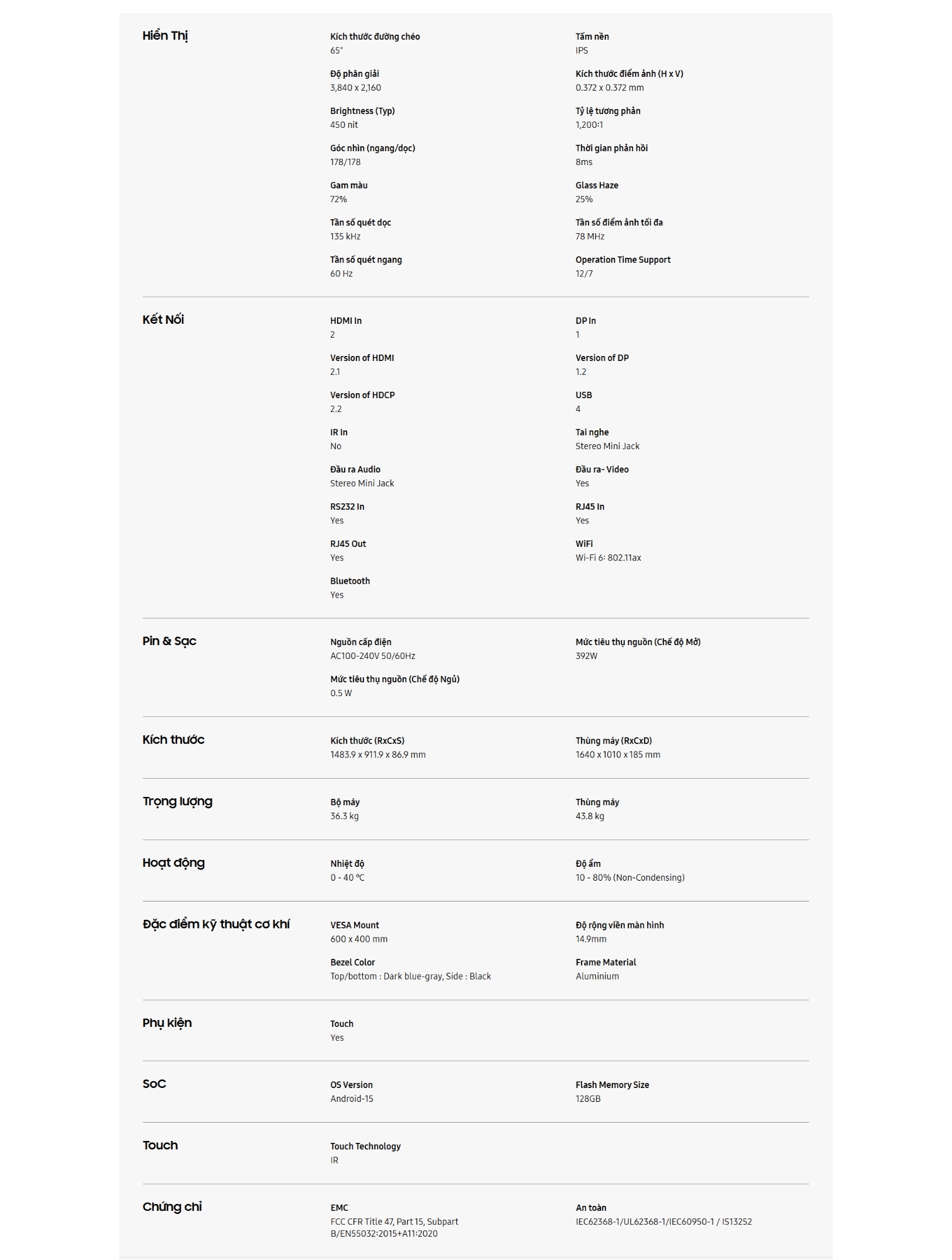 screencapture samsung vn business smart signage interactive display wafx p lh65wafplgcxxs 2026 04 15 00 05 57