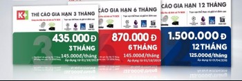Chính sách giá mới của truyền hình K+ áp dụng từ 01/10/2019