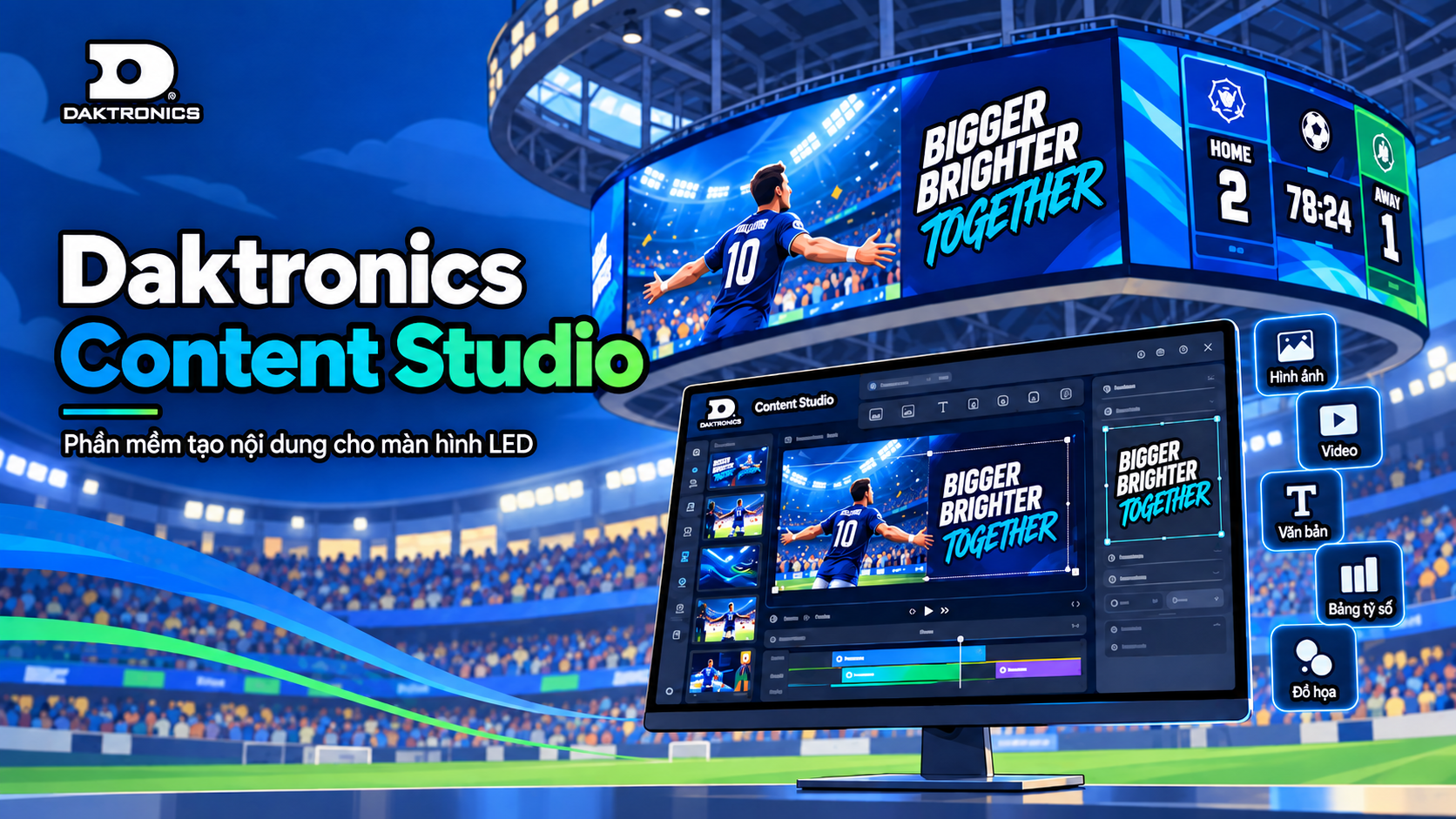 Daktronics Content Studio: Sáng tạo nội dung cho màn hình LED