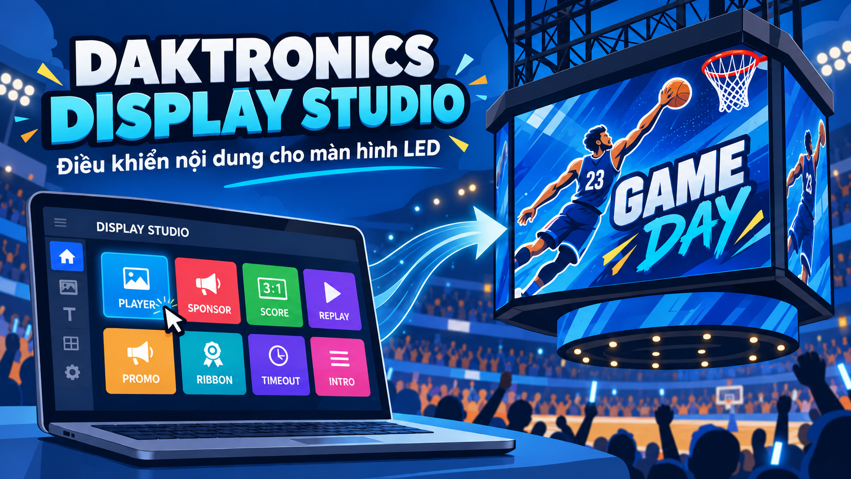 DAKTRONICS DISPLAY STUDIO - Phần mềm điều khiển nội dung cho màn hình LED