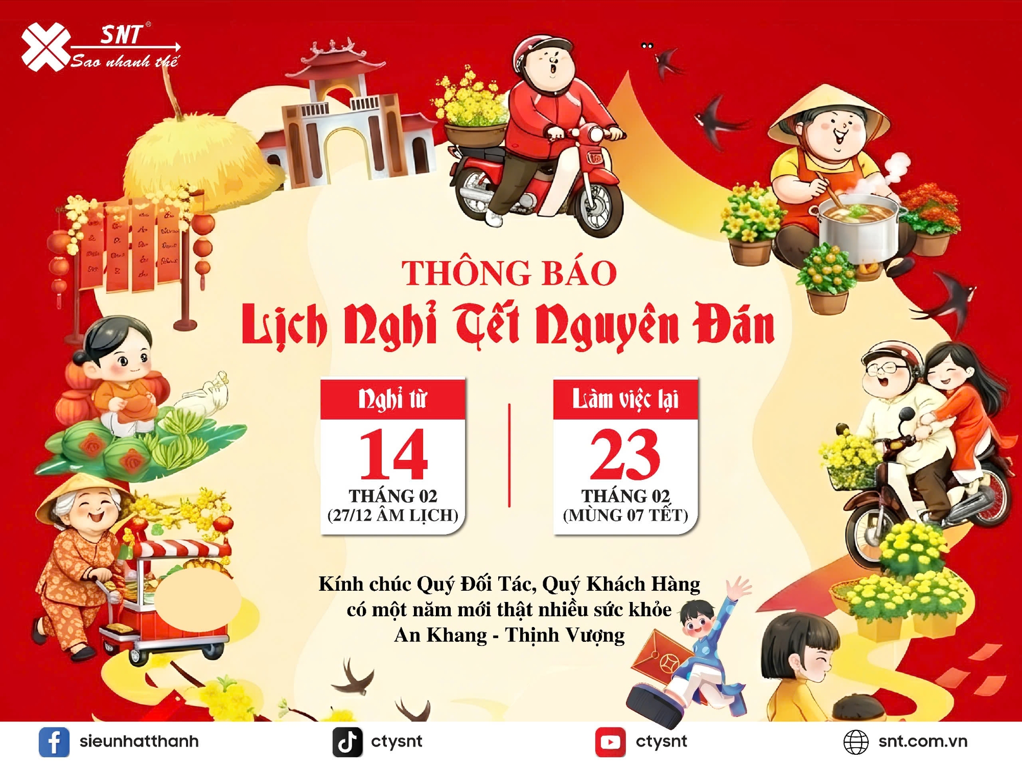 Lịch Nghỉ Tết Nguyên Đán của Siêu Nhật Thanh