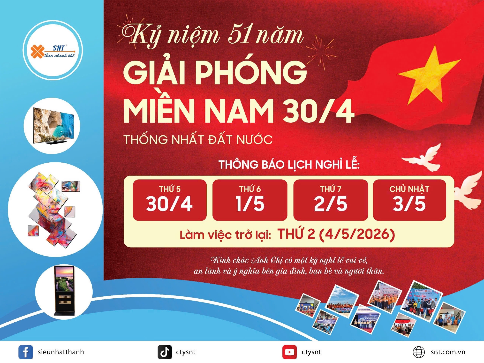 Lịch Nghỉ Lễ Giải Phóng Miền Nam 30/04 Và Quốc Tế Lao Động 01/05